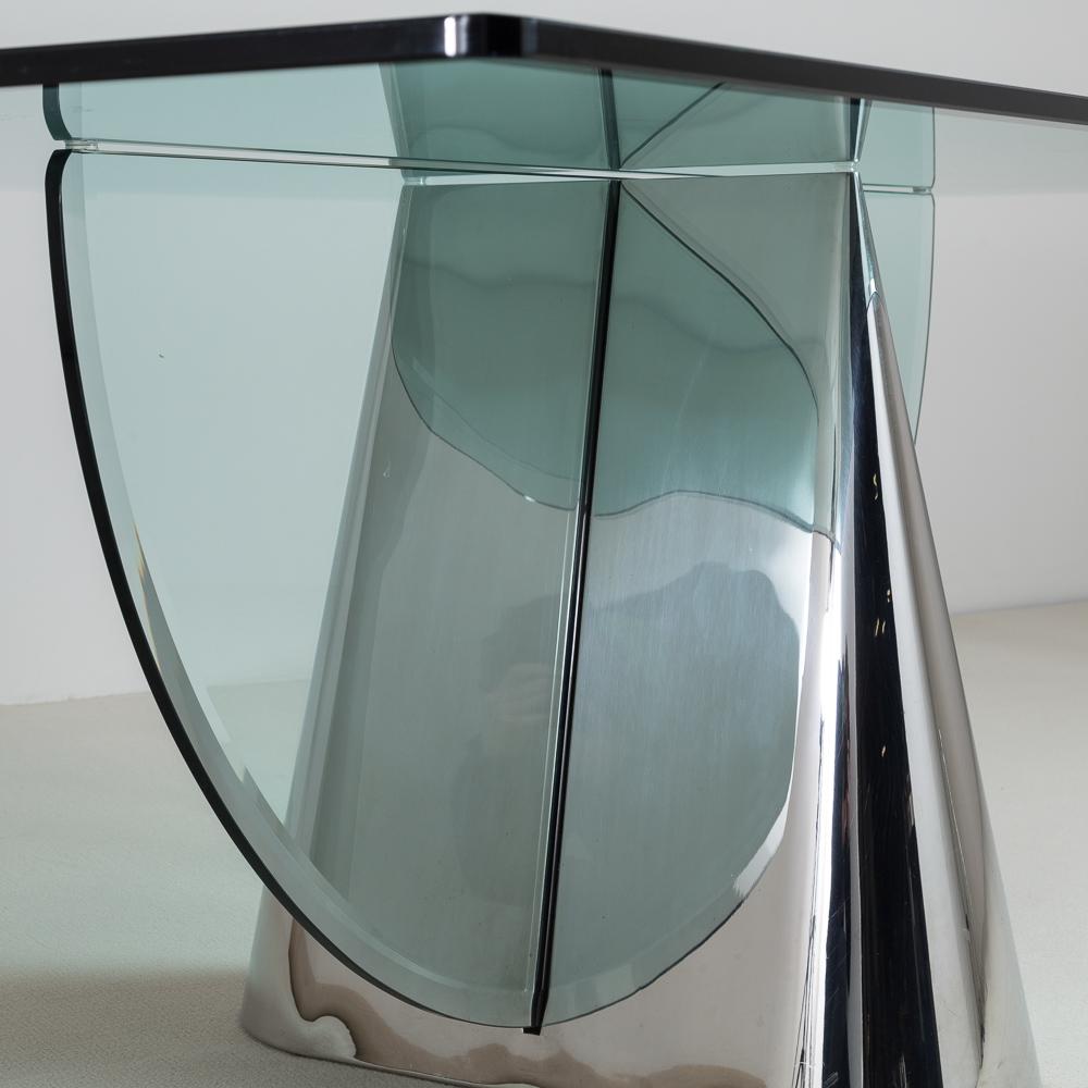 Steel and Glass Brueton designed Table Base, 1970s In Good Condition In Donhead St Mary, Wiltshire