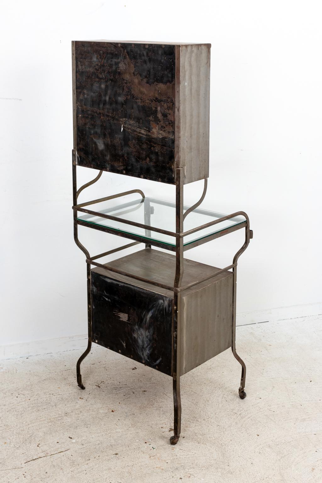 20th Century Steel and Glass Cabinet