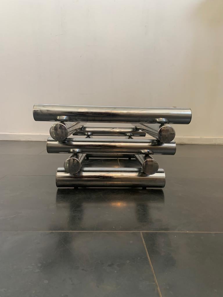 Steel and Glass Coffee Table, 1970s For Sale 7