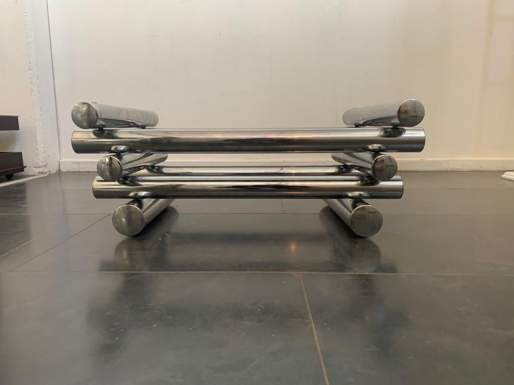 Steel and Glass Coffee Table, 1970s For Sale 9