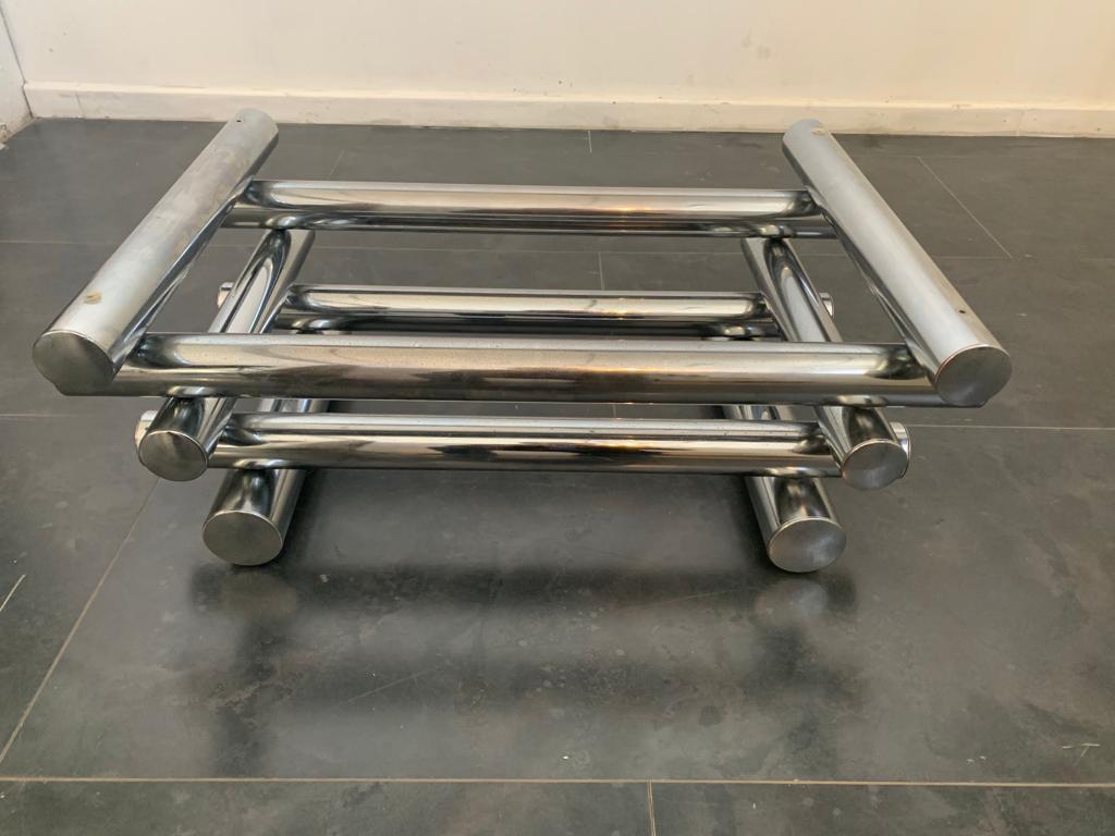 Steel and Glass Coffee Table, 1970s For Sale 5