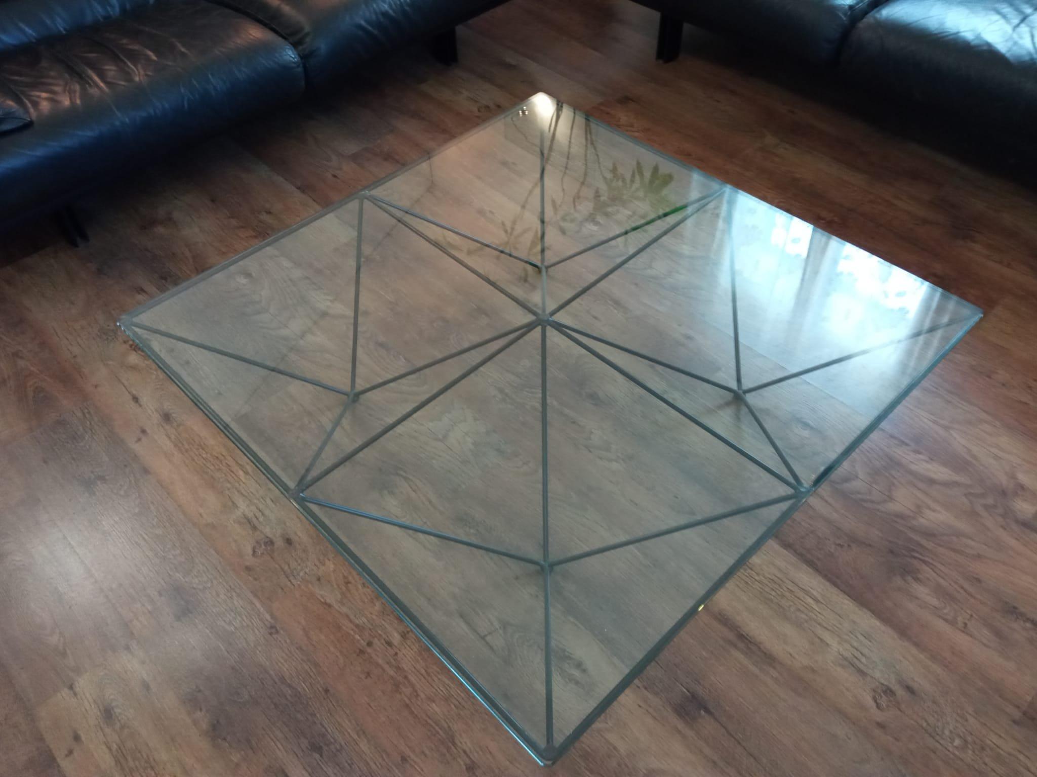 Steel and Glass Coffee Table 