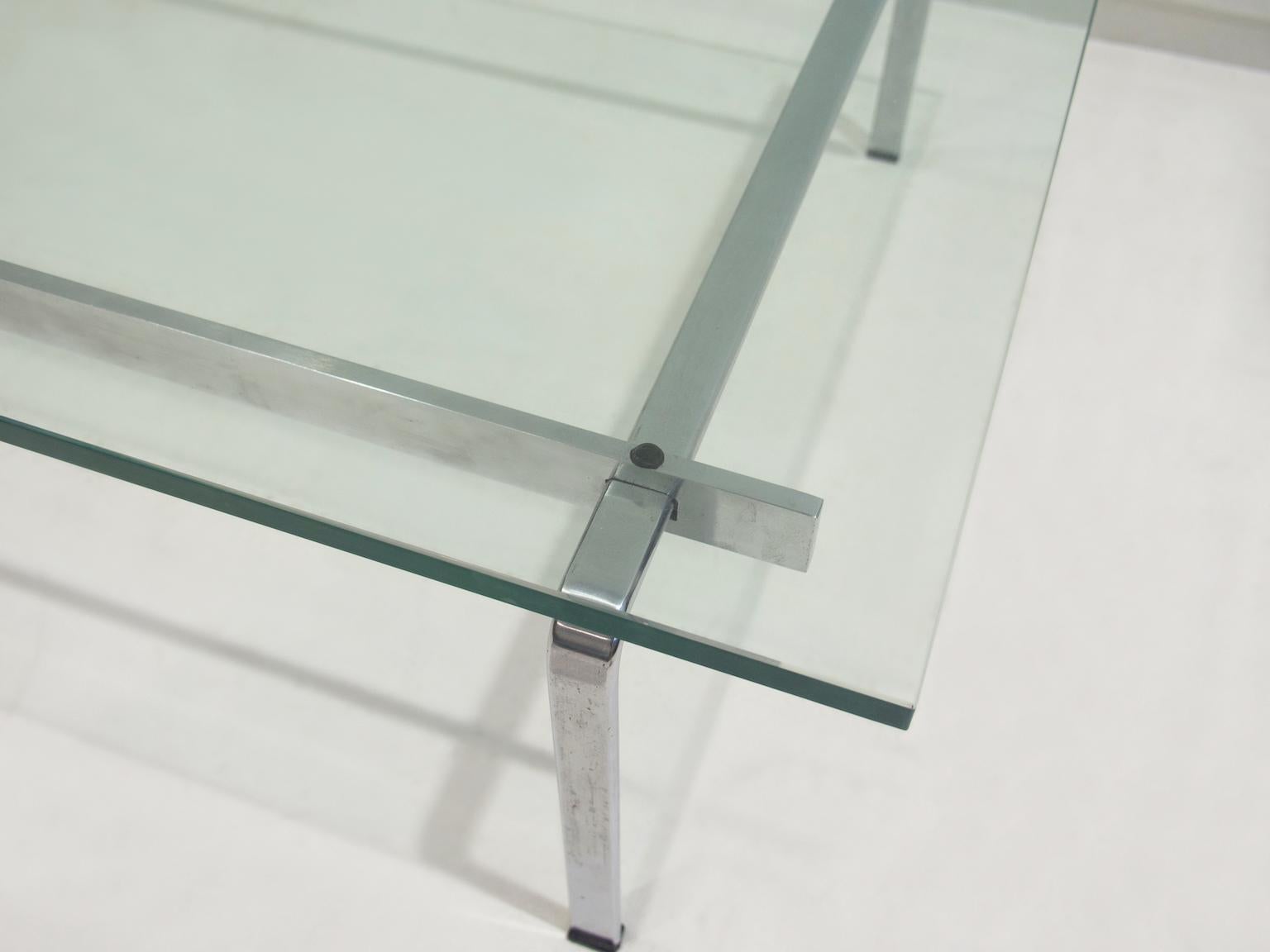 Table basse en acier et verre FK91 par Jørgen Kastholm & Preben Fabricius Bon état - En vente à Madrid, ES