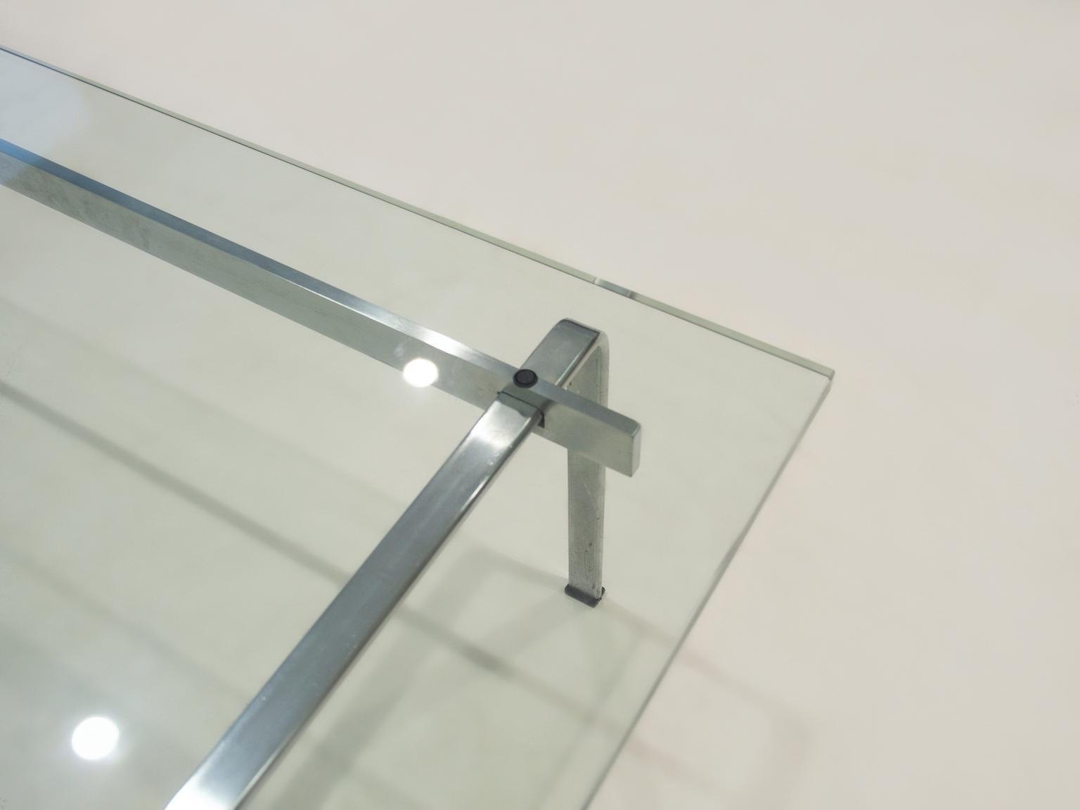 Acier Table basse en acier et verre FK91 par Jørgen Kastholm & Preben Fabricius en vente