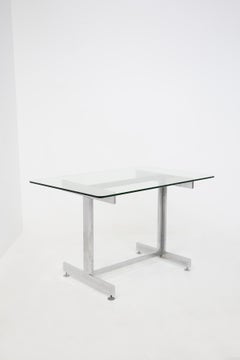 Bureau en acier et verre conçu par Vittorio Introini et L. Caccia Dominioni pour l'hôtel Vips