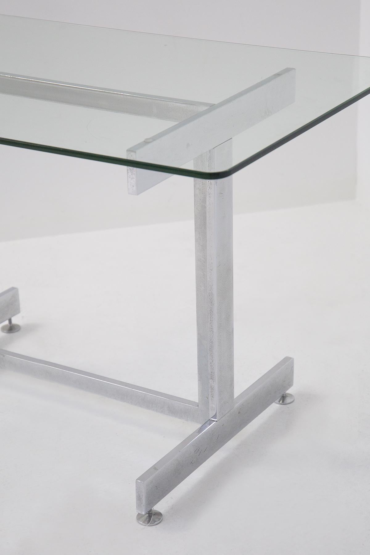 Italian Steel and Glass Desk by Vittorio Introini from Vips Residence