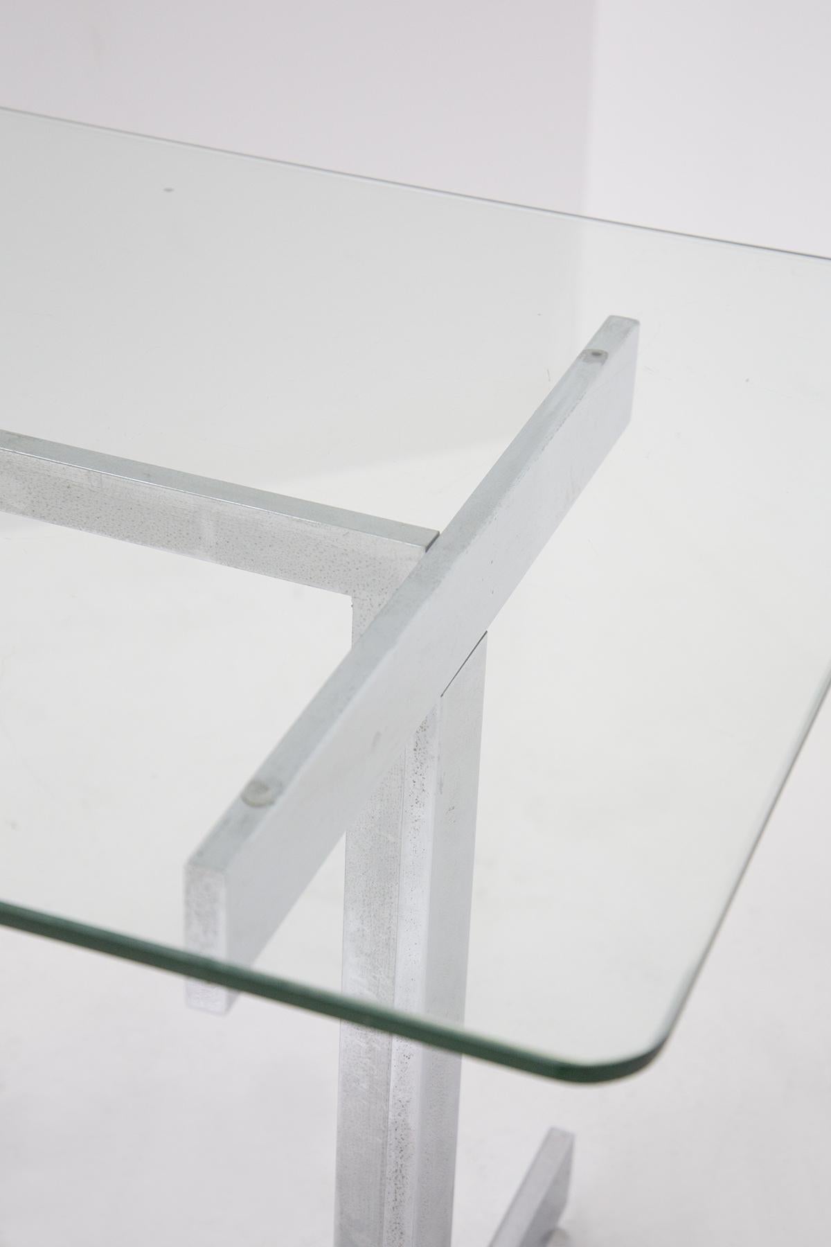 Steel and Glass Desk by Vittorio Introini from Vips Residence In Good Condition In Milano, IT