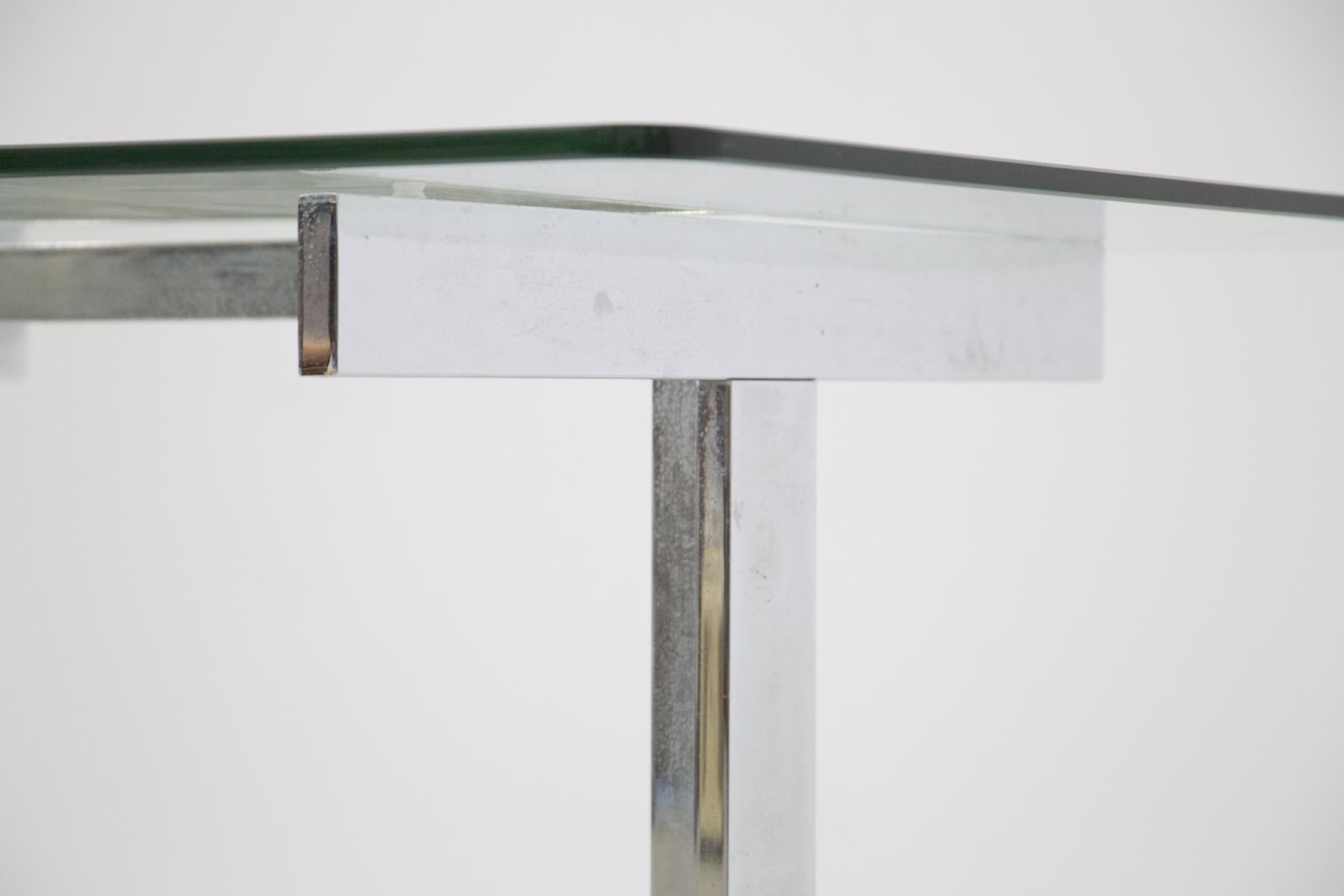 Late 20th Century Steel and Glass Desk by Vittorio Introini from Vips Residence