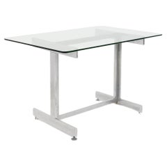 Steel and Glass Desk by Vittorio Introini from Vips Residence