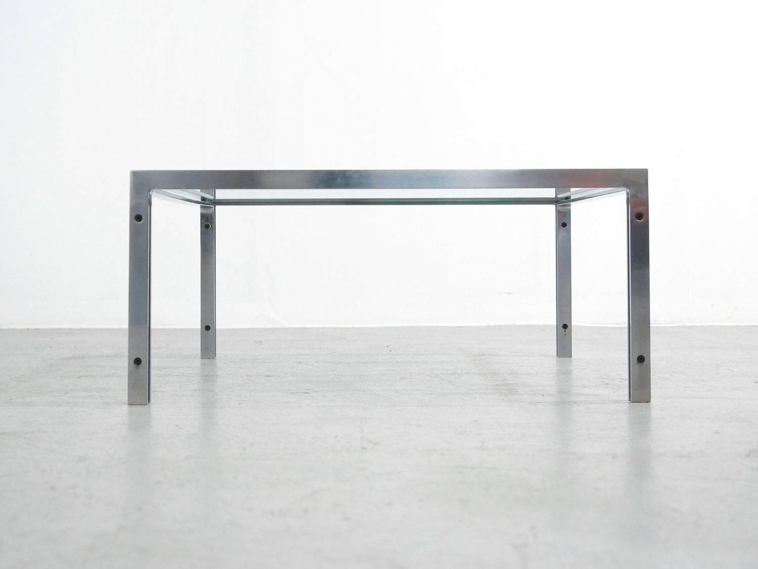Mid-Century Modern Steel and Glass Metaform M1 Coffee Table