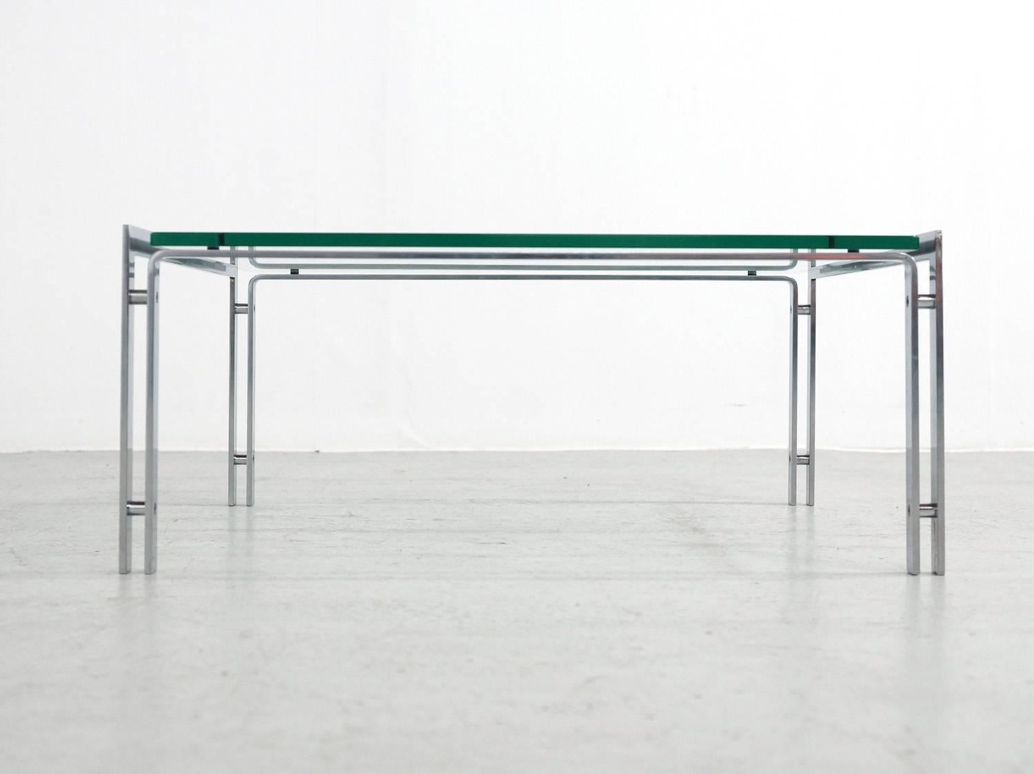 Stainless Steel Steel and Glass Metaform M1 Coffee Table