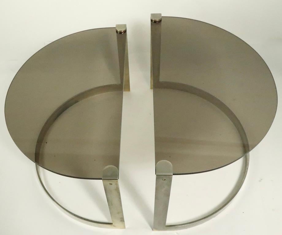 Steel and Glass Nesting Tables by Friedrich Moller for Ronald Schmitt Tische For Sale 1