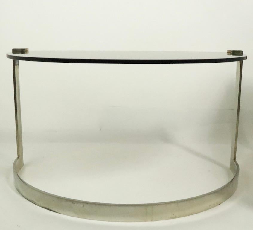 Steel and Glass Nesting Tables by Friedrich Moller for Ronald Schmitt Tische For Sale 4