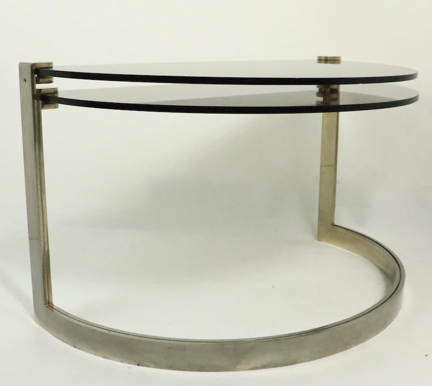 Steel and Glass Nesting Tables by Friedrich Moller for Ronald Schmitt Tische For Sale 7
