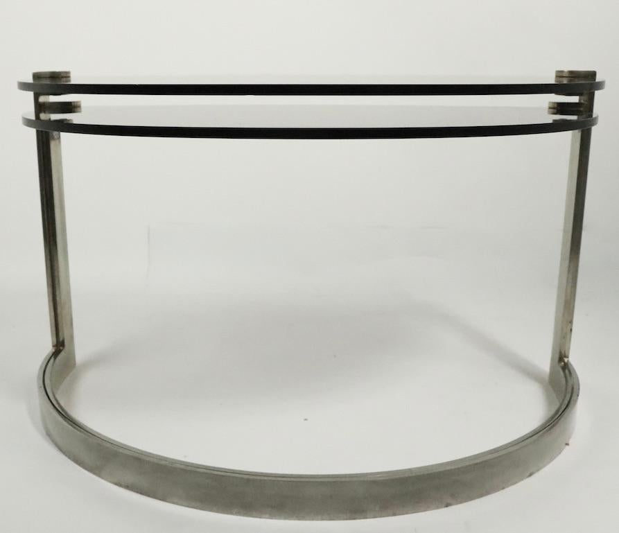 Steel and Glass Nesting Tables by Friedrich Moller for Ronald Schmitt Tische For Sale 8
