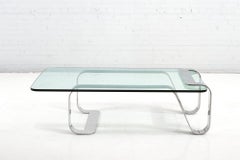 Tavolino da caffè "Odyssey" in acciaio e vetro di Gary Gutterman, 1970