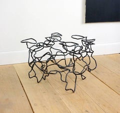 Steel and Glass "Scribble" Side Table by Rebecca Welz