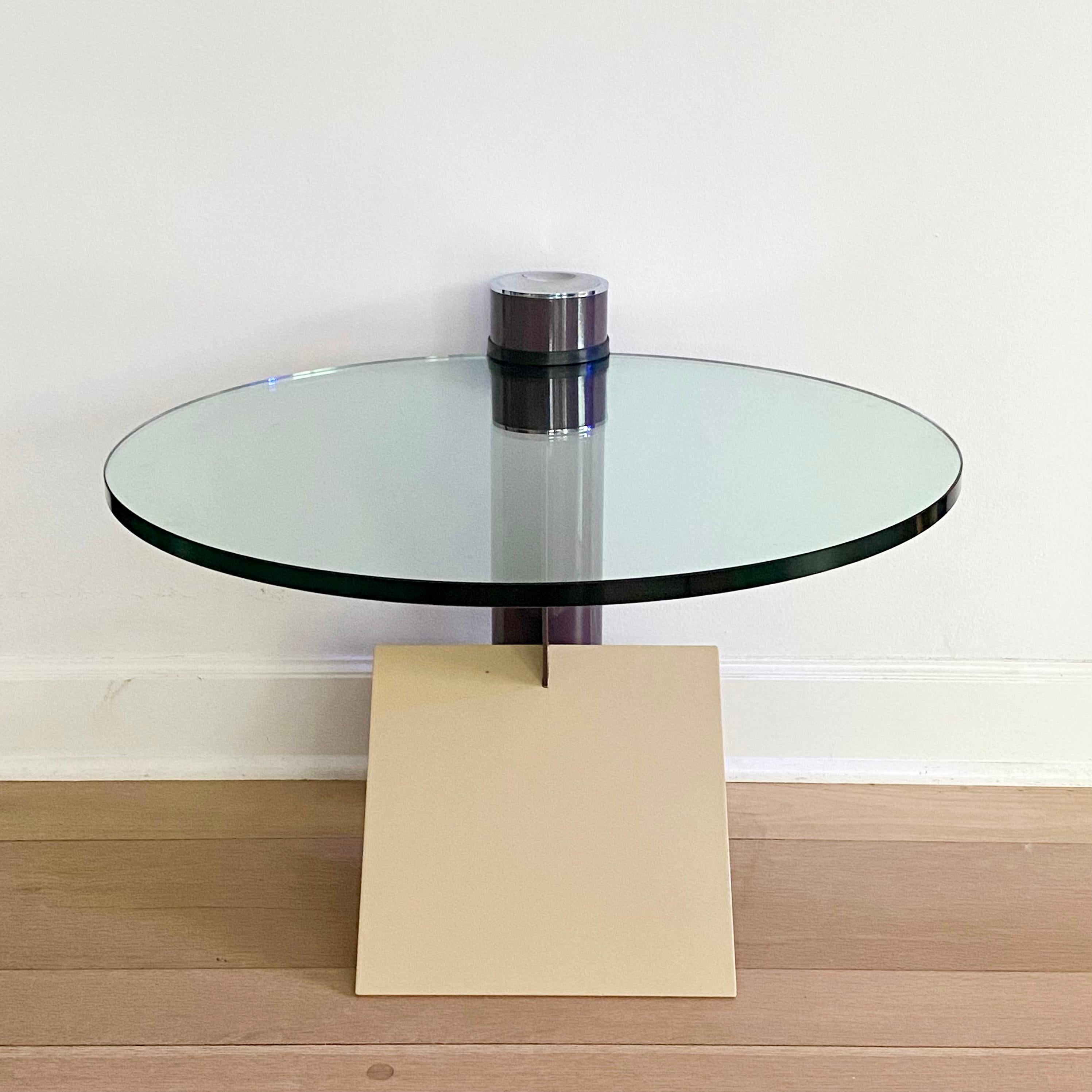 Postmoderne Table en acier et verre de Peter Shire (né en 1947) pour Saporiti, Italie en vente