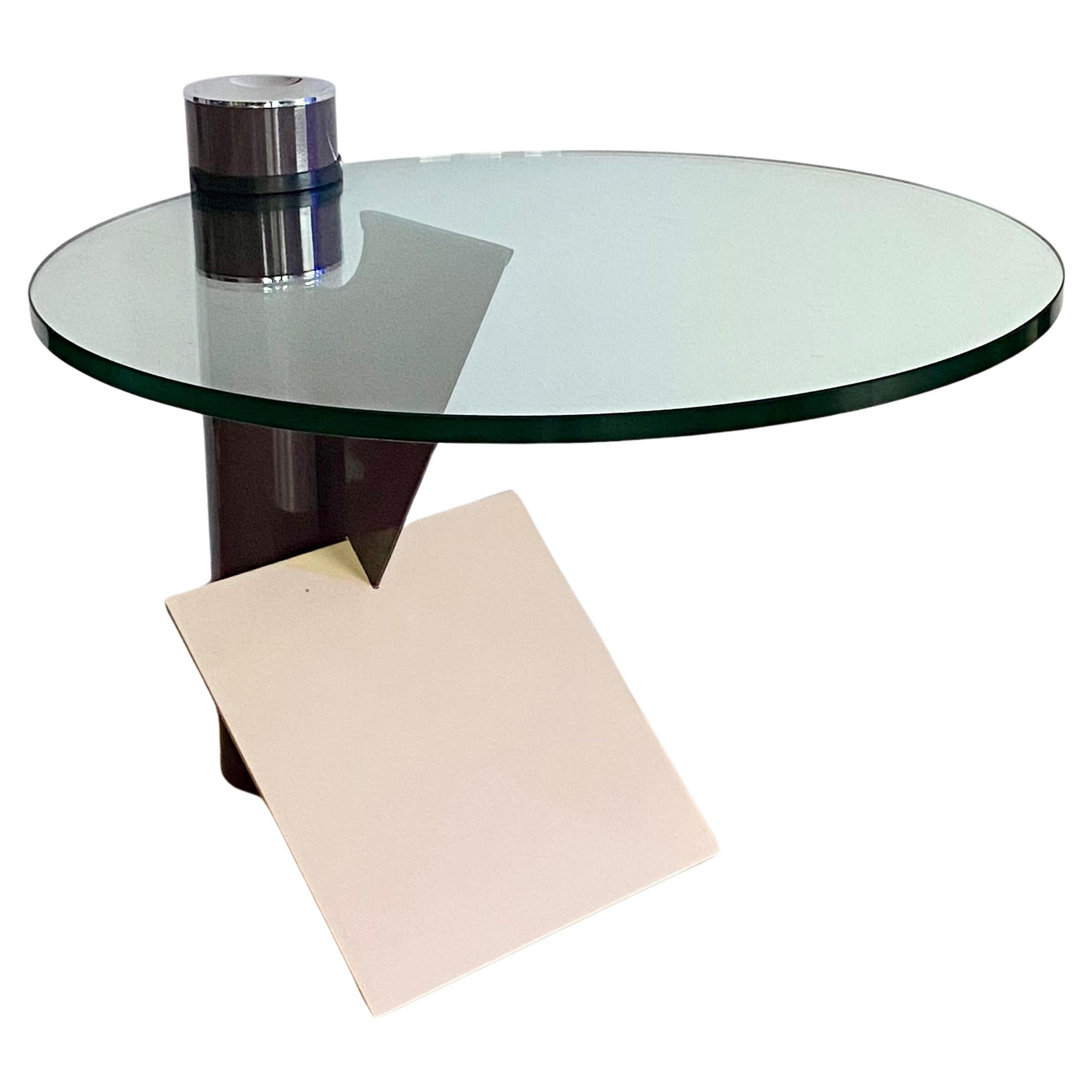 Steel and Glass Table by Peter Shire (b. 1947) for Saporiti, Italy For Sale