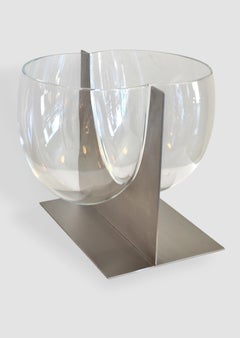 Vase aus Stahl und Glas von Carlo Nason für AV Mazzega Model S 506, 1970, Italien