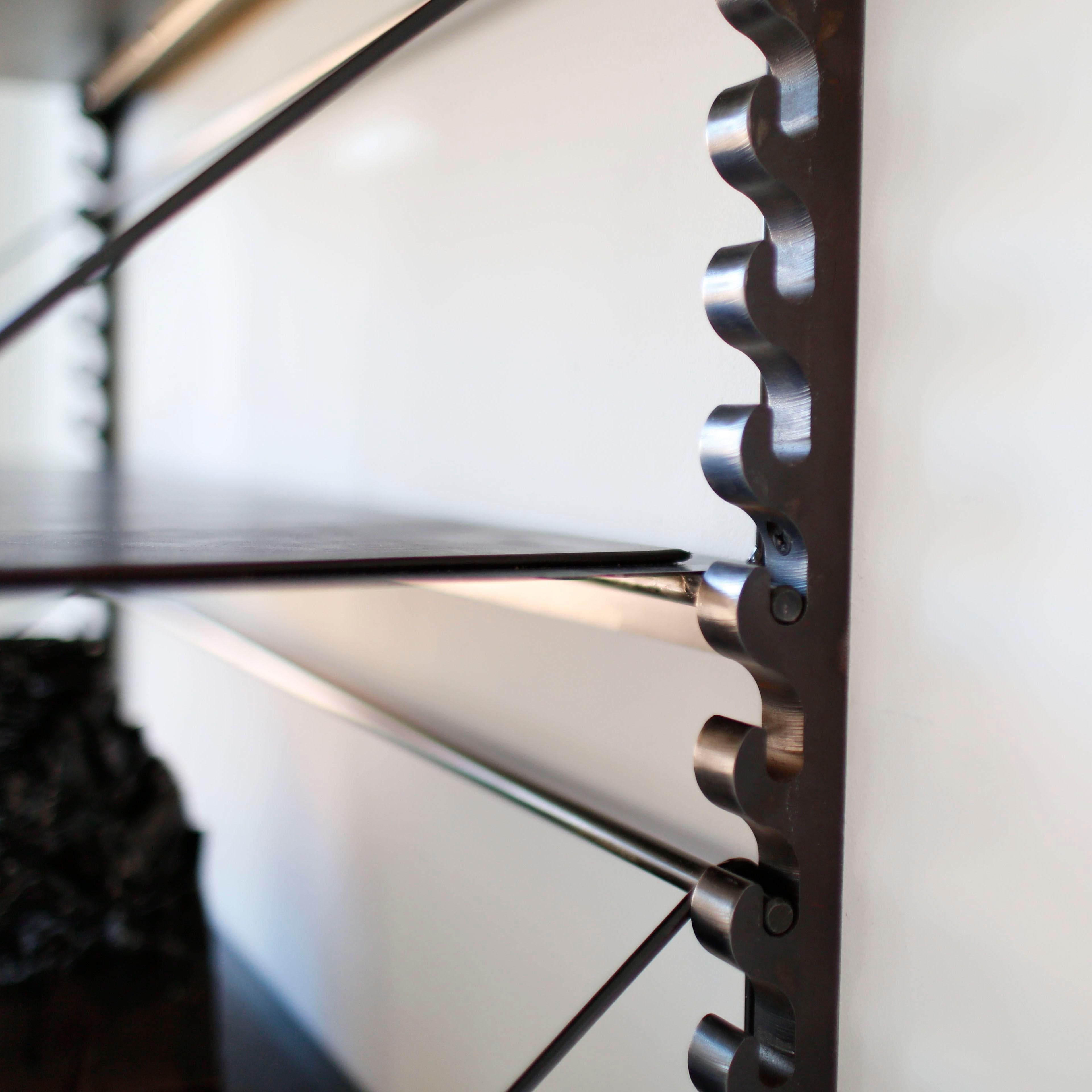 metal library shelves