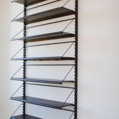 Steel and Leather Adjustable Library Shelving