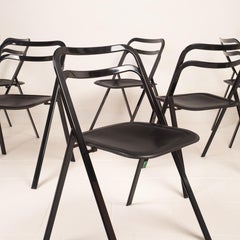 Steel and Leather Clio Chairs by Giorgio Cattelan for Cidue