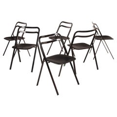 Steel and Leather Clio Chairs by Giorgio Cattelan for Cidue