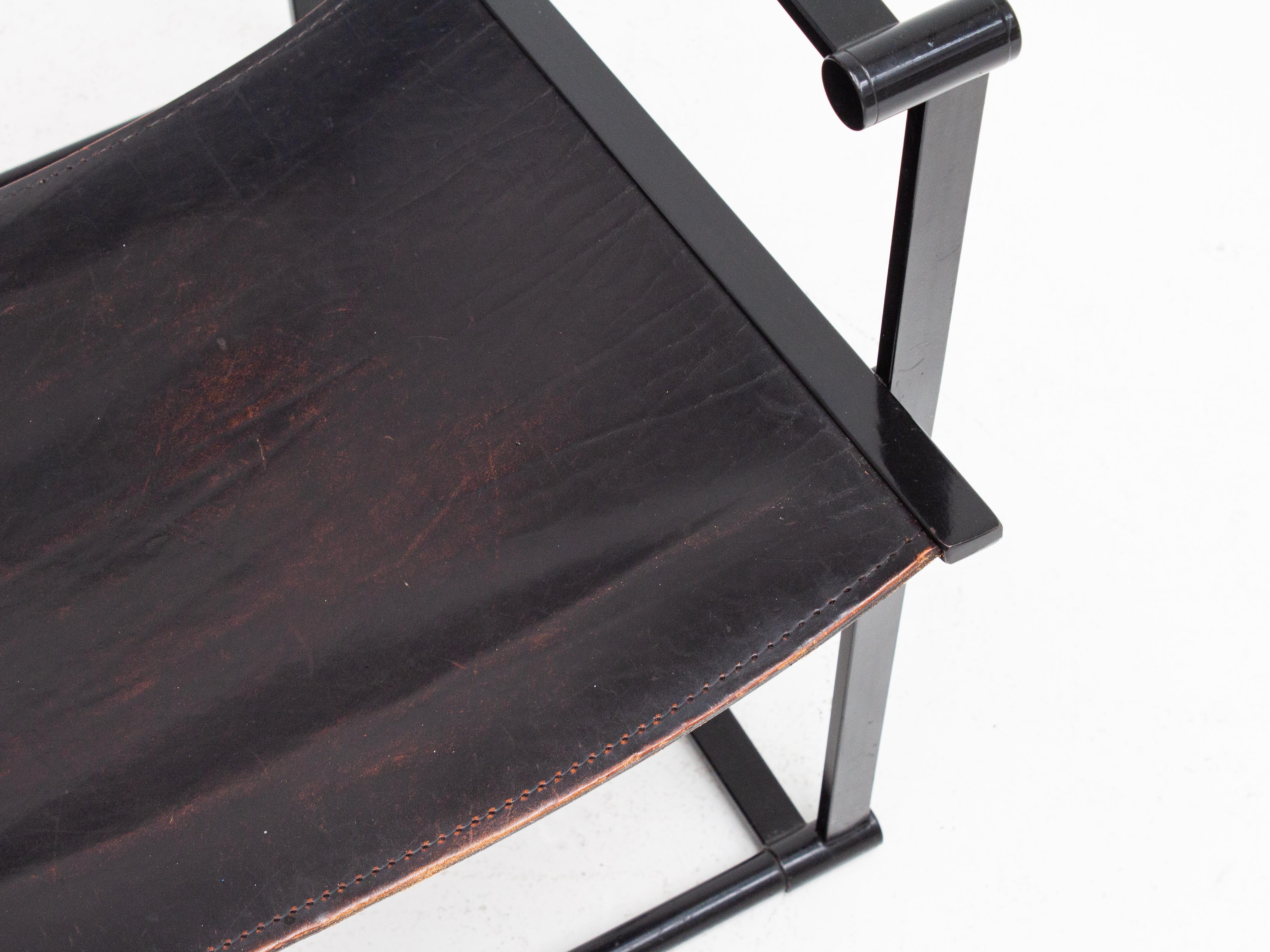 Steel and Leather FM62 Chair by Radboud Van Beekum for Pastoe, 1980s 4