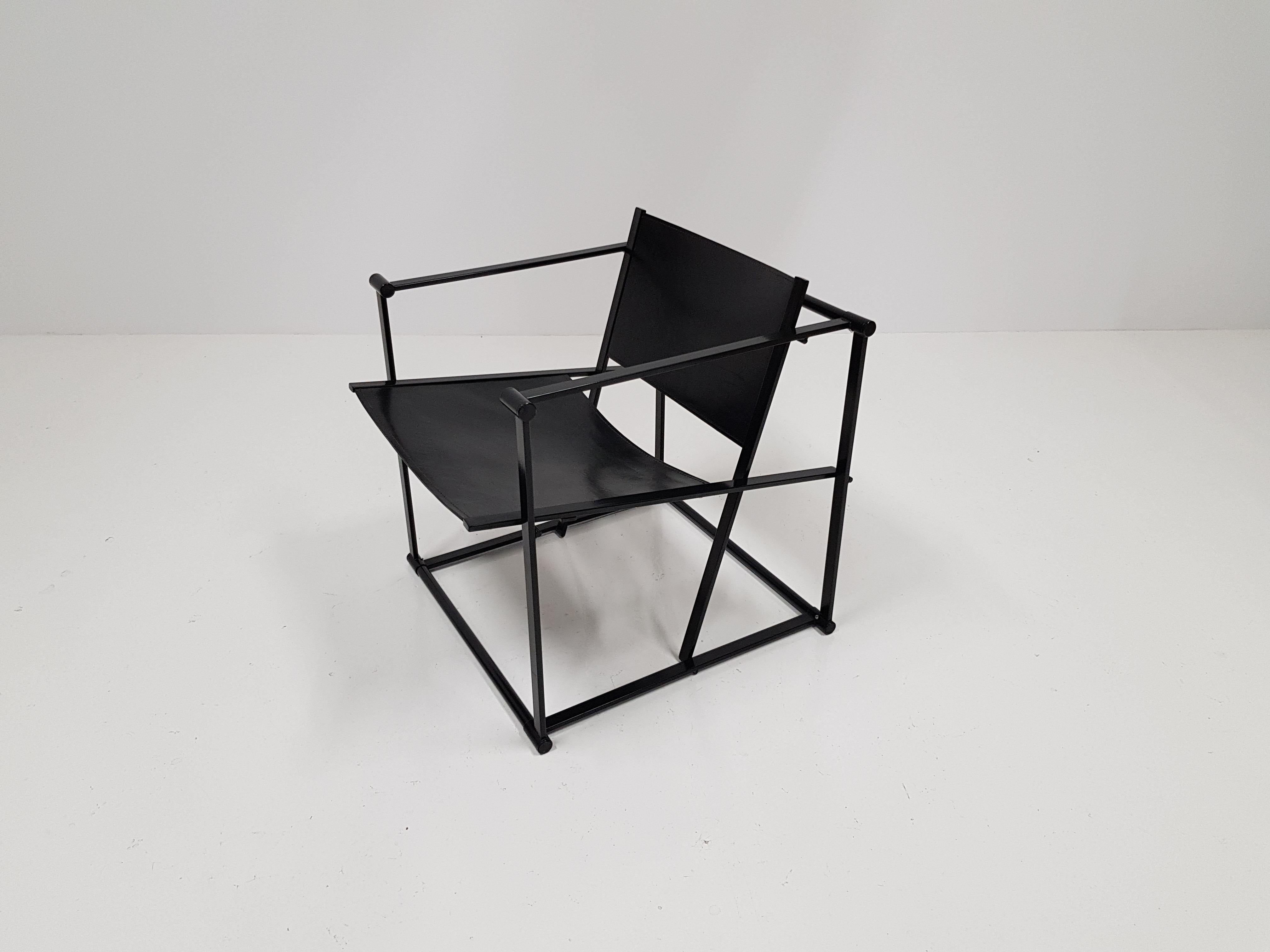 Dutch Steel and Leather FM62 Chair by Radboud Van Beekum for Pastoe, 1980s