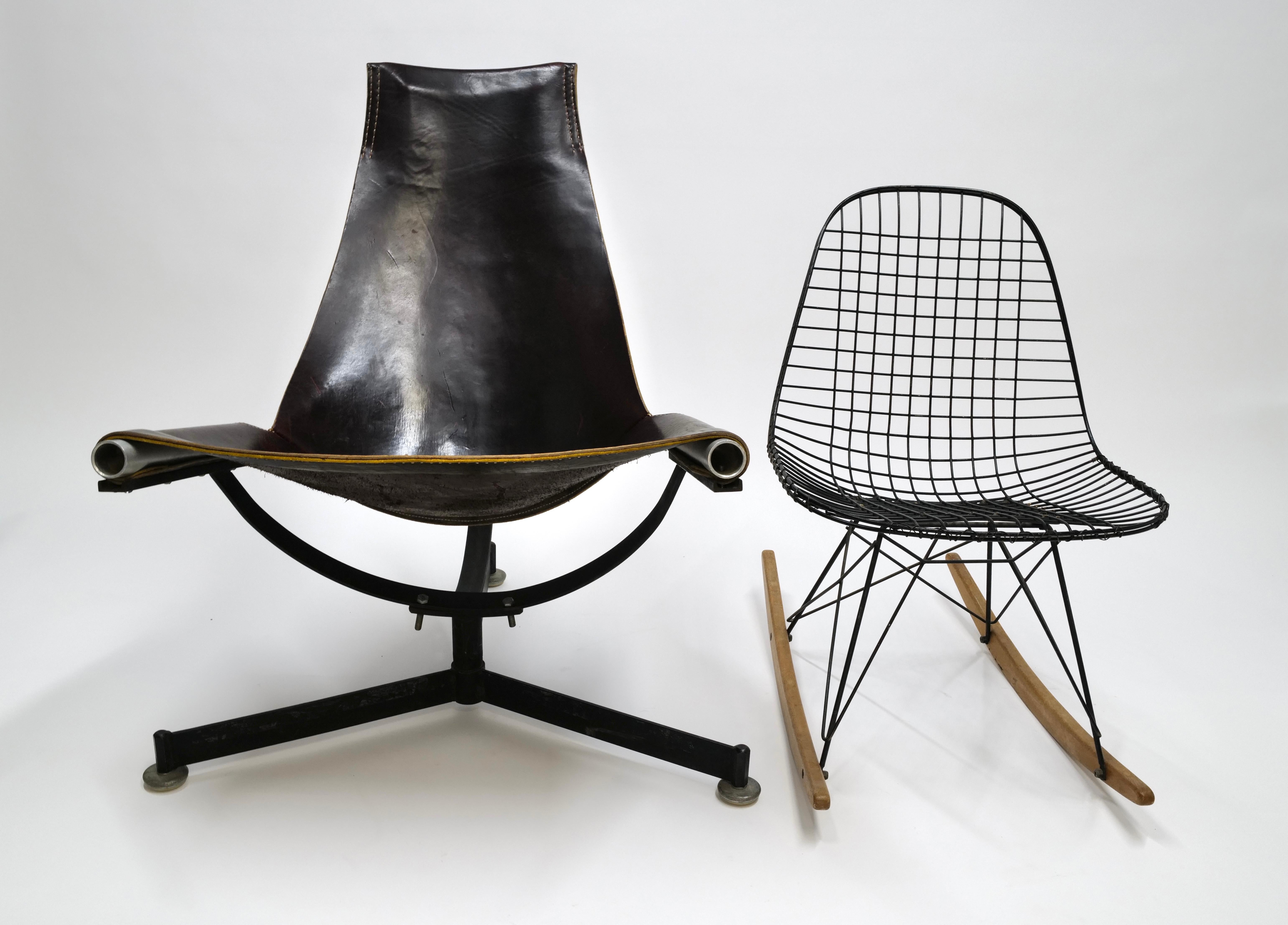 Steel and Leather Lounge Chair by Max Gottschalk For Sale 8