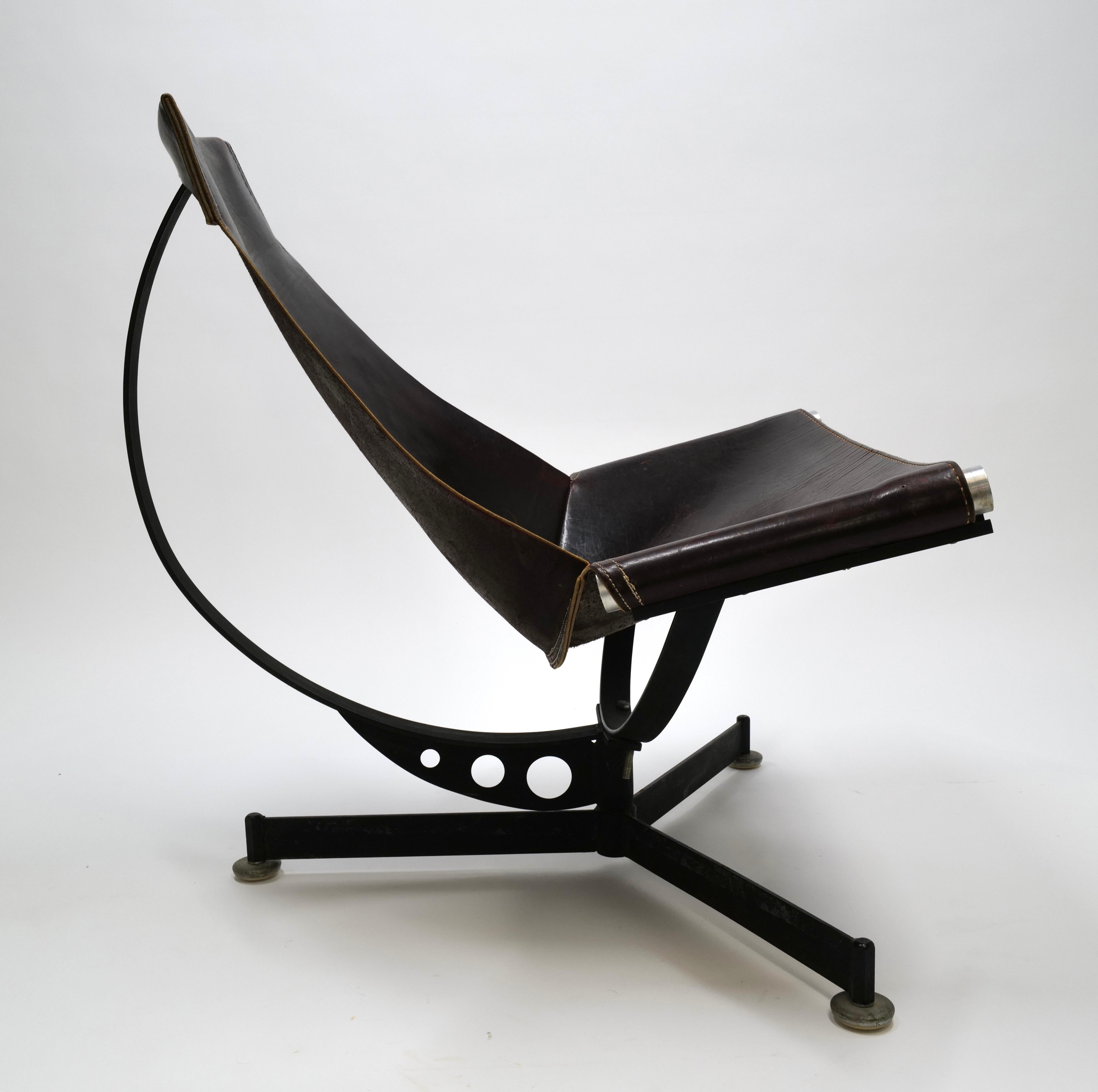 Steel and Leather Lounge Chair by Max Gottschalk For Sale 11