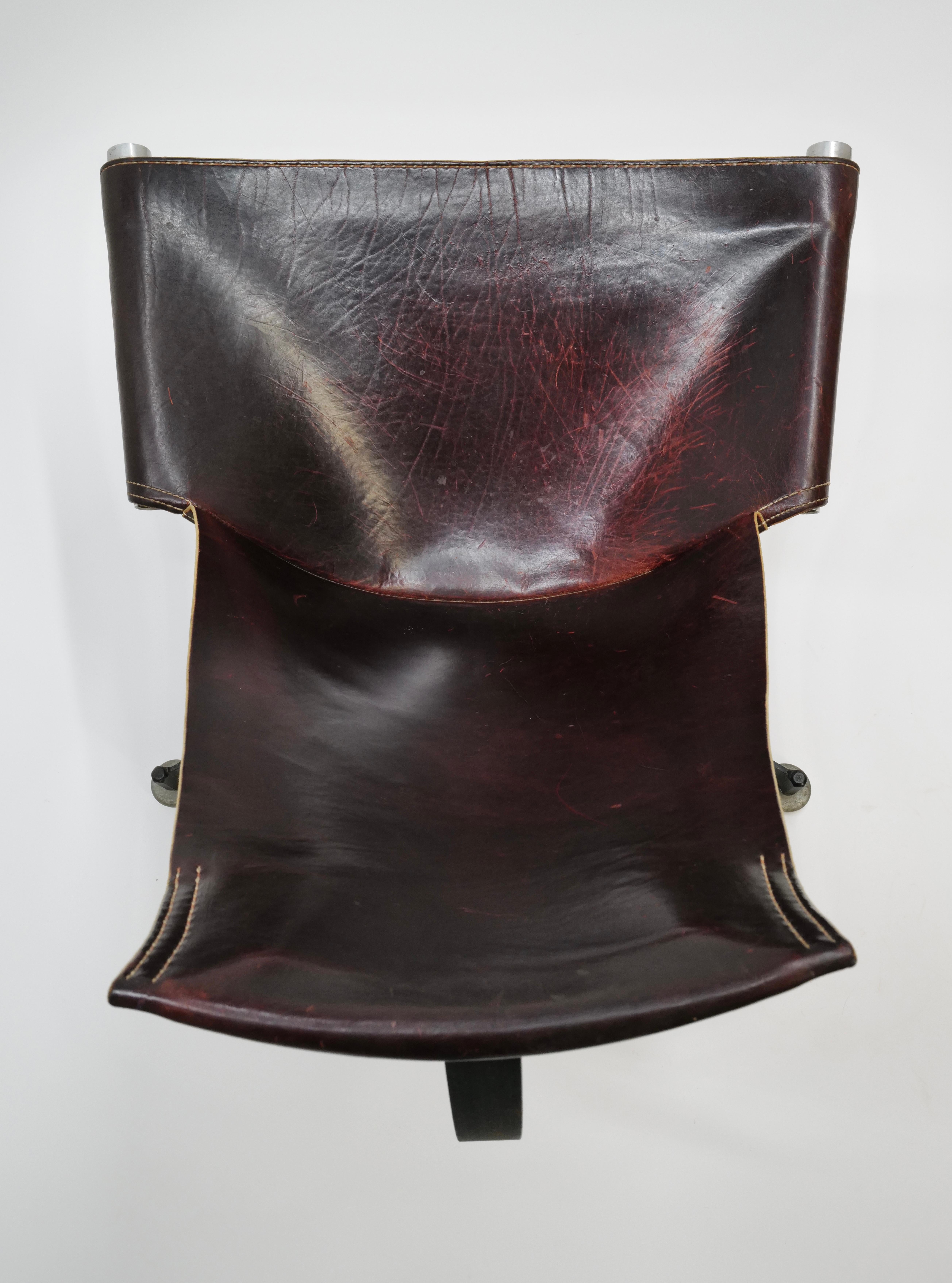 20th Century Steel and Leather Lounge Chair by Max Gottschalk For Sale