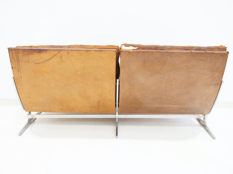 Steel and Leather Sofa BO562 by Preben Fabricius & Jørgen Kastholm For Sale 11