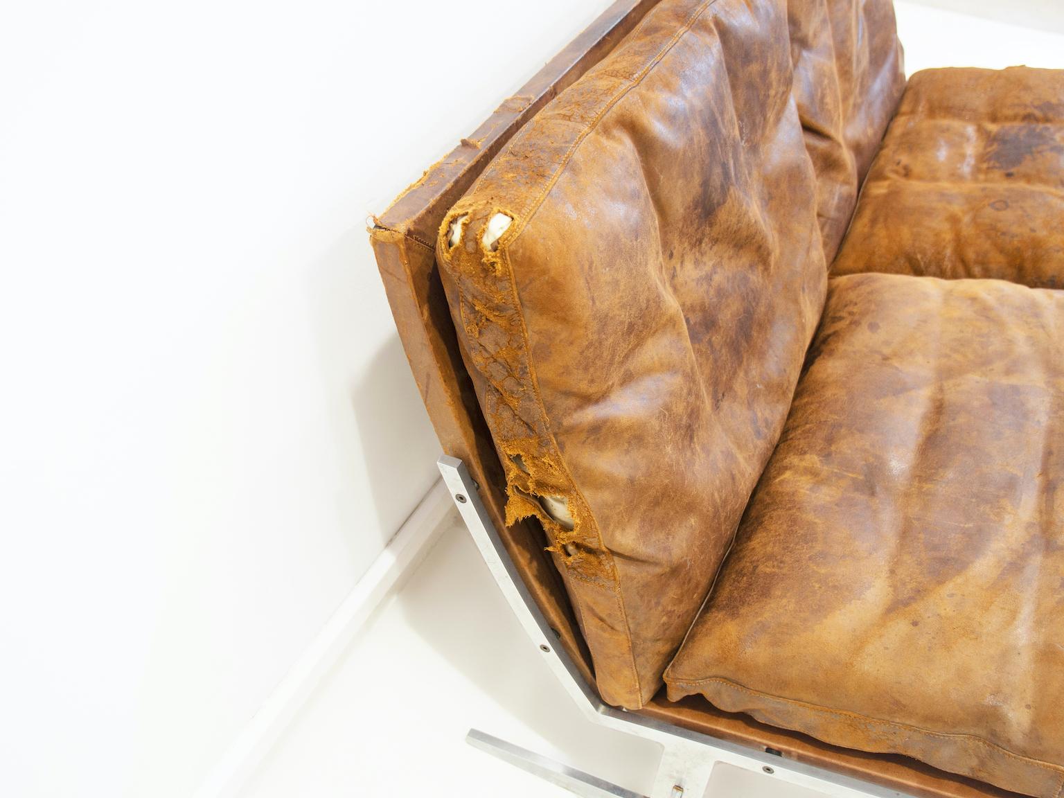 20th Century Steel and Leather Sofa BO562 by Preben Fabricius & Jørgen Kastholm