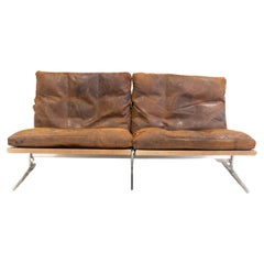 Steel and Leather Sofa BO562 by Preben Fabricius & Jørgen Kastholm