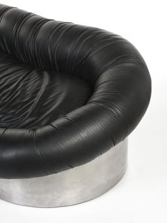 Steel and Leather Sofa, circa 1960-1970