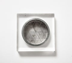 Aschenbecher aus Stahl und Lucite/Videopoche