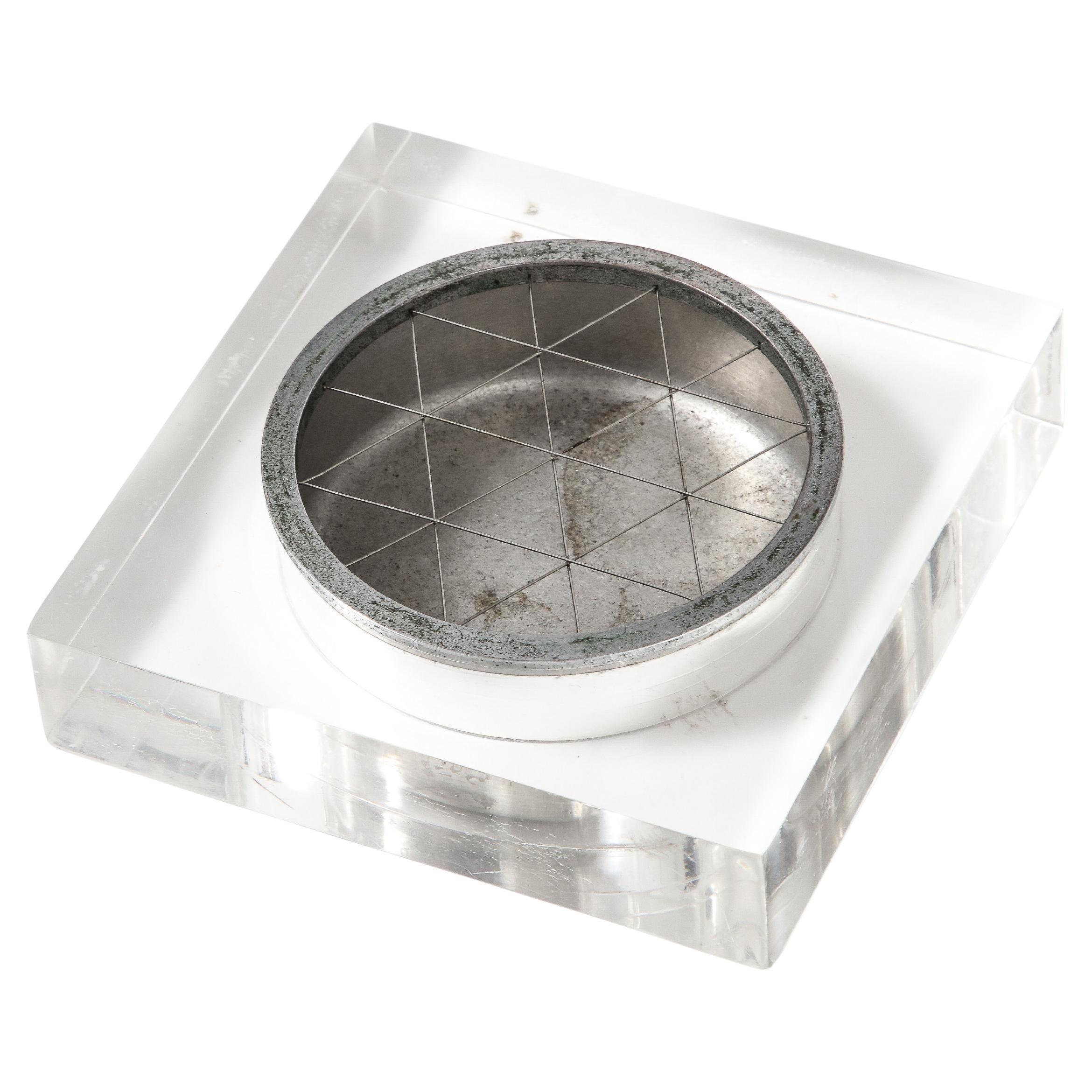 Posacenere/Vide Poche in acciaio e lucite