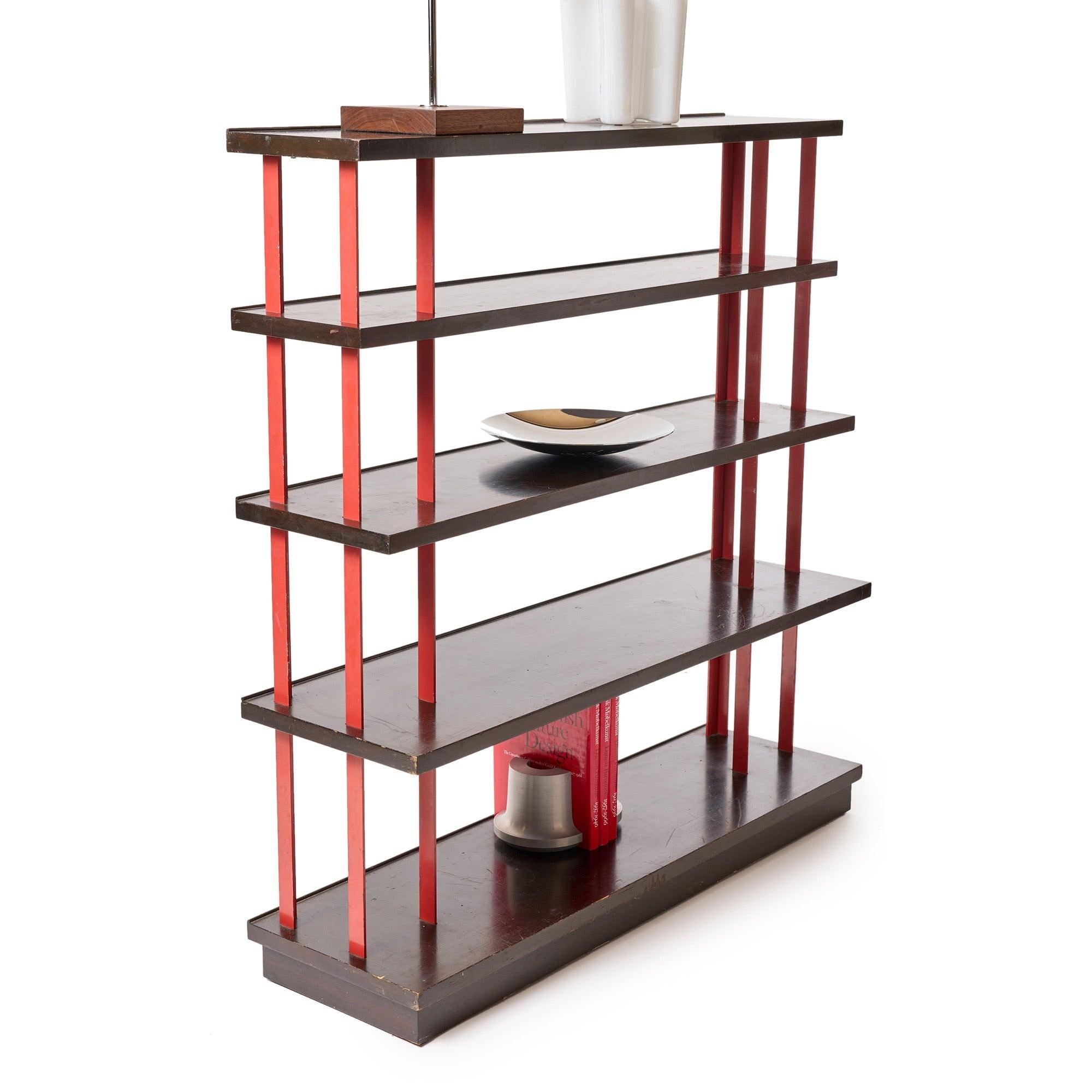American Steel and Mahogany Bookcase model 4568 by Edward Wormley for Dunbar, 1945 For Sale