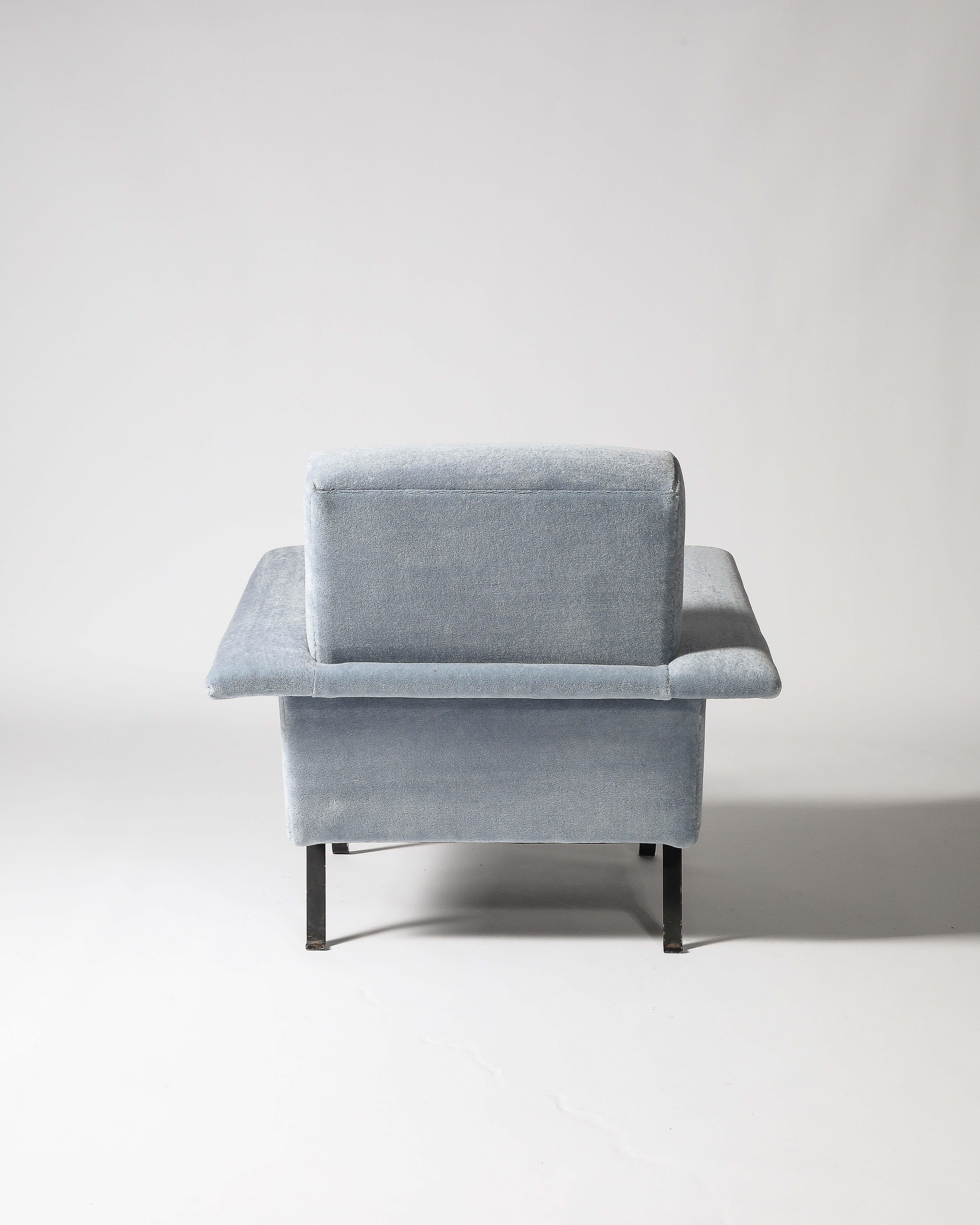 Fauteuil en acier et mohair à la manière d'Ico Parisi, Italie, c. 1960 en vente 6