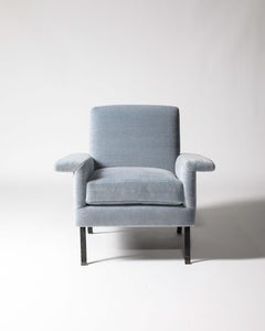 Steel and Mohair Armchair in the Manner of Ico Parisi, Italy, c. 1960