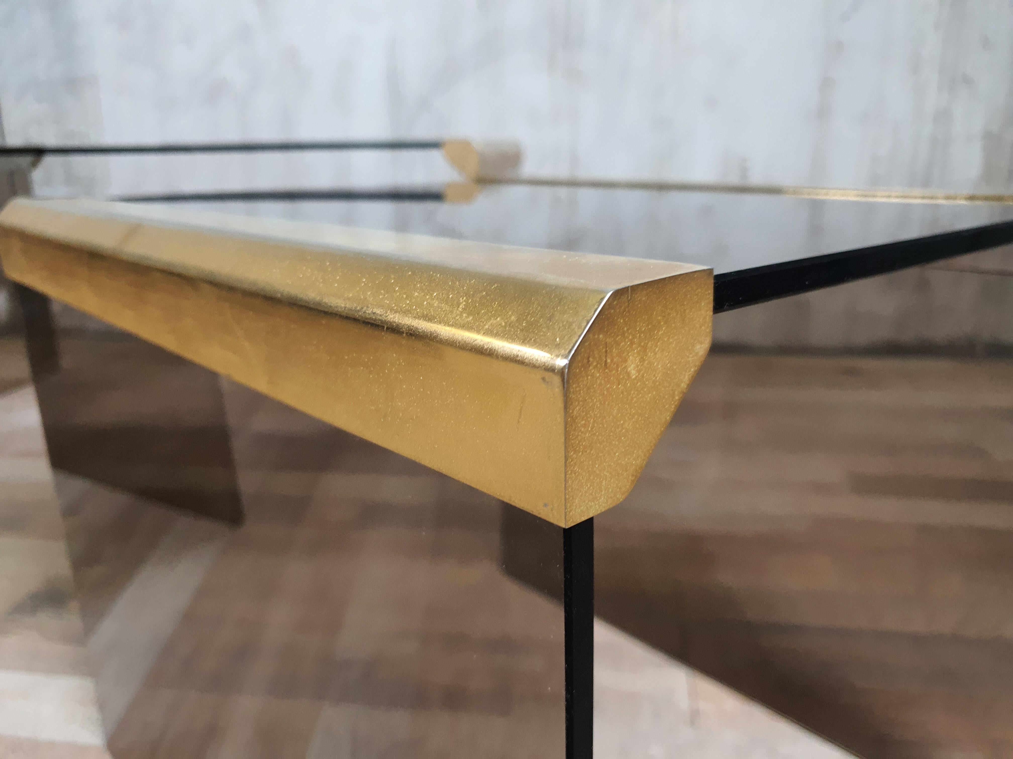 Steel and Smoked Glass Coffee Tables by P. Gallotti for Gallotti & Radice For Sale 4