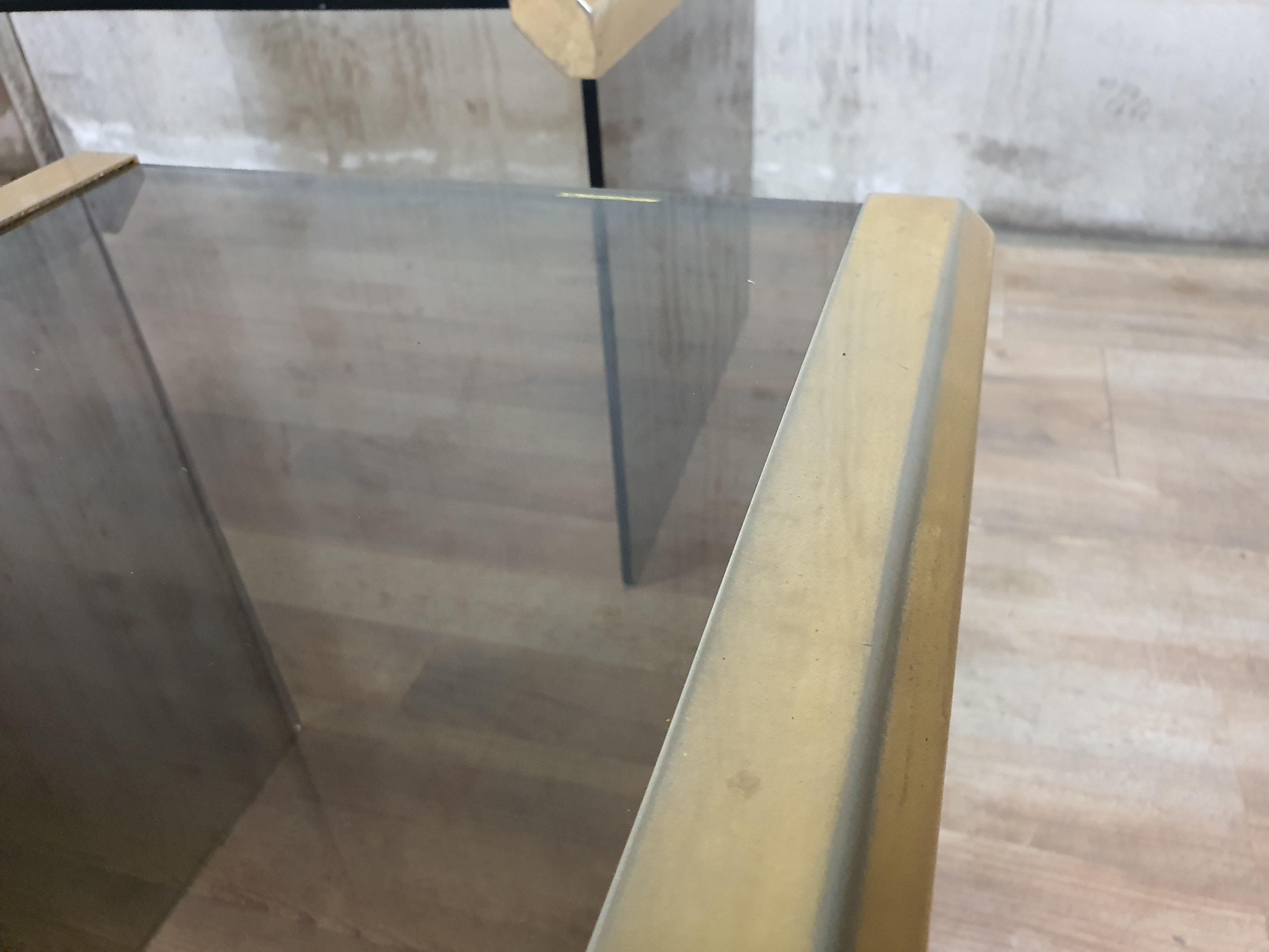 Steel and Smoked Glass Coffee Tables by P. Gallotti for Gallotti & Radice For Sale 2