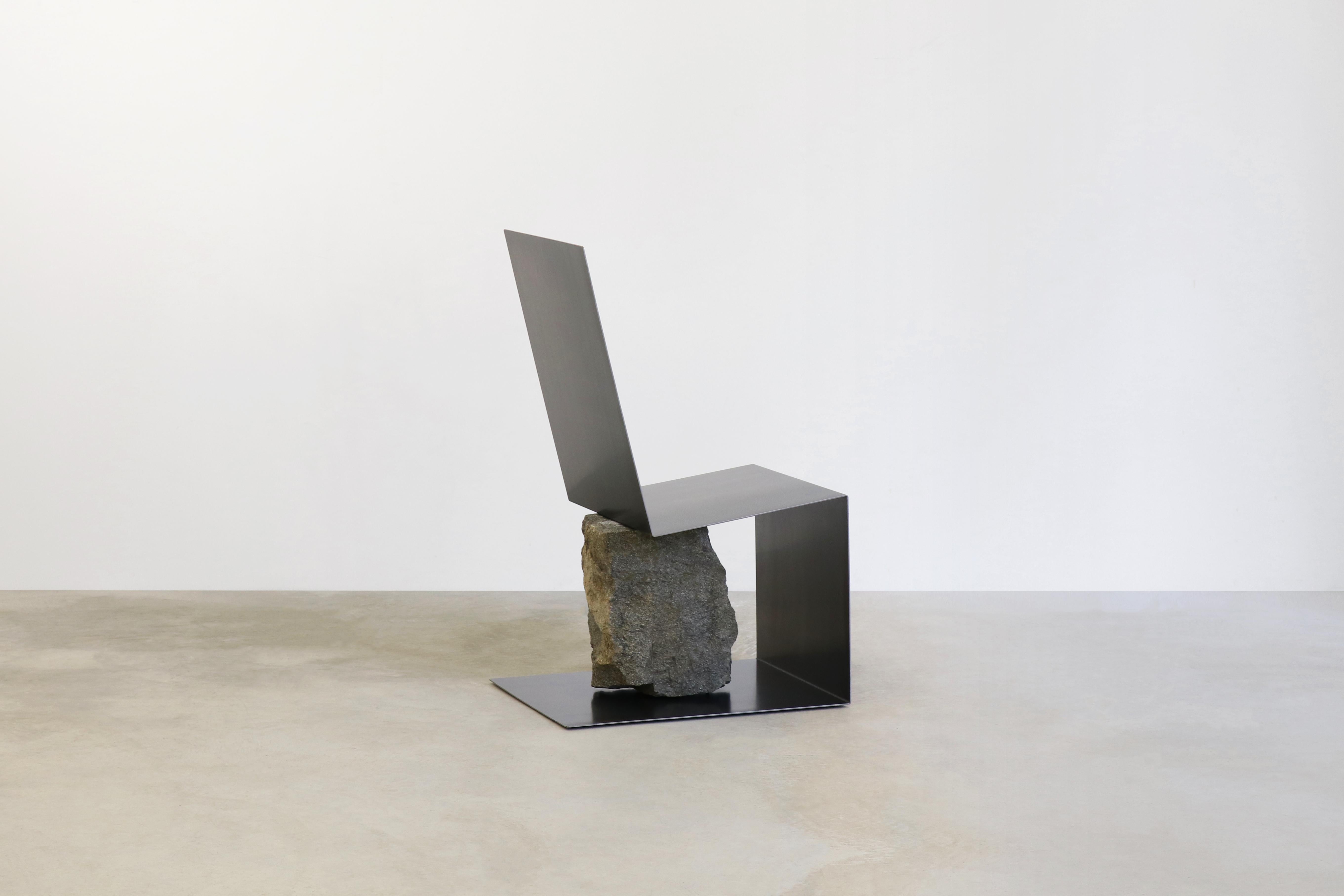 Modern Steel and Stone Chair by Batten and Kamp