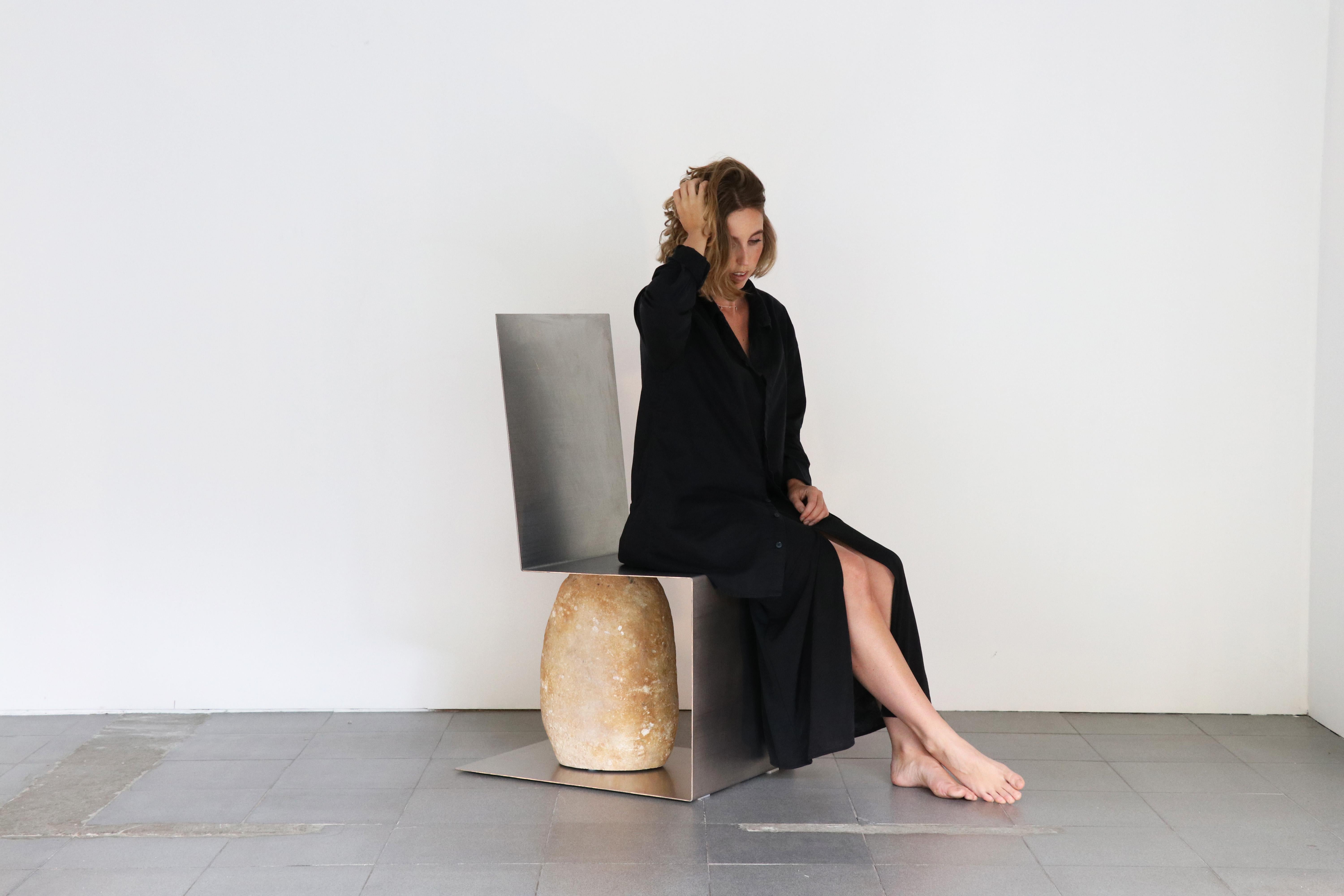 Modern Steel and Stone Chair by Batten and Kamp