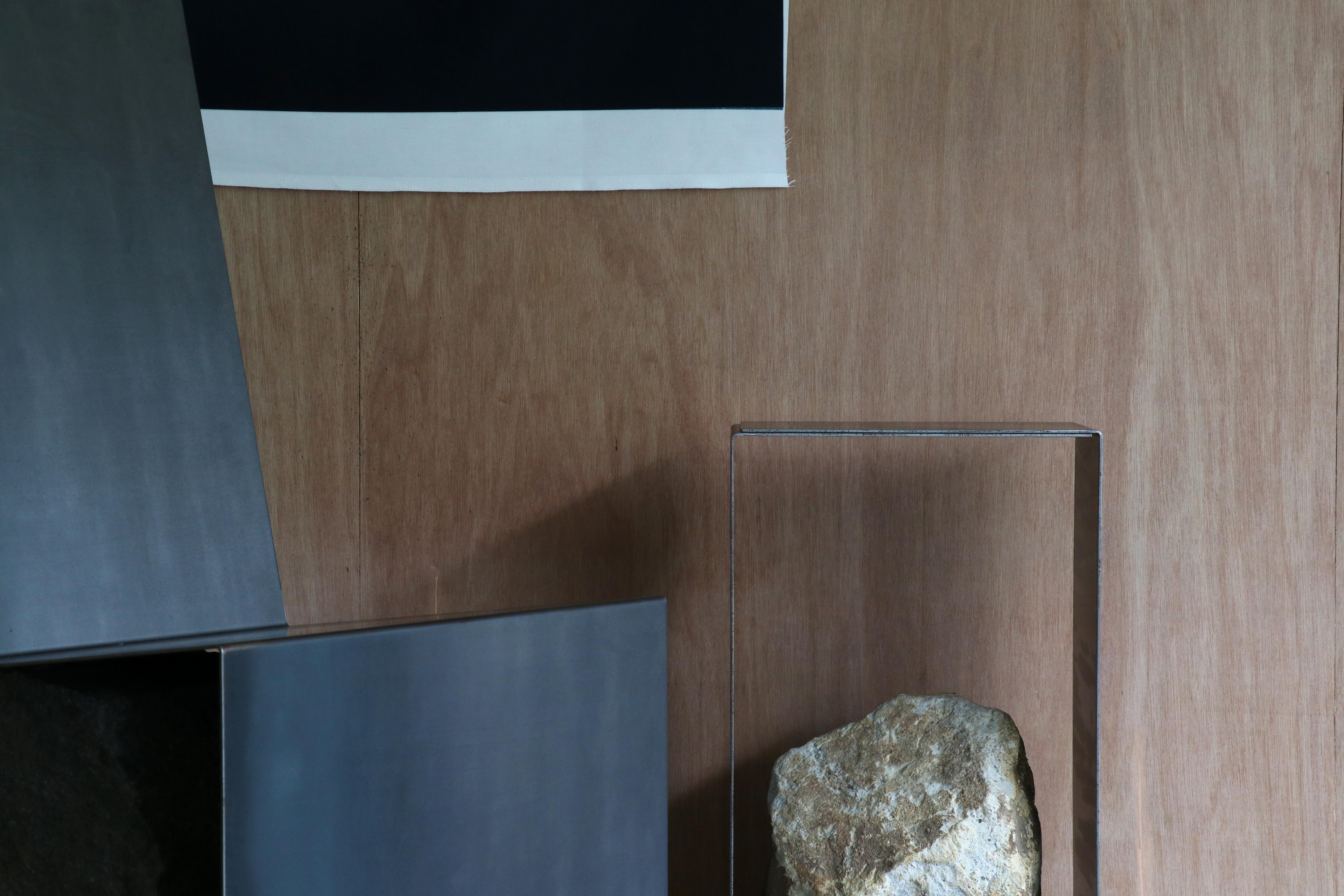 Steel and Stone Side Table by Batten and Kamp In New Condition In Geneve, CH