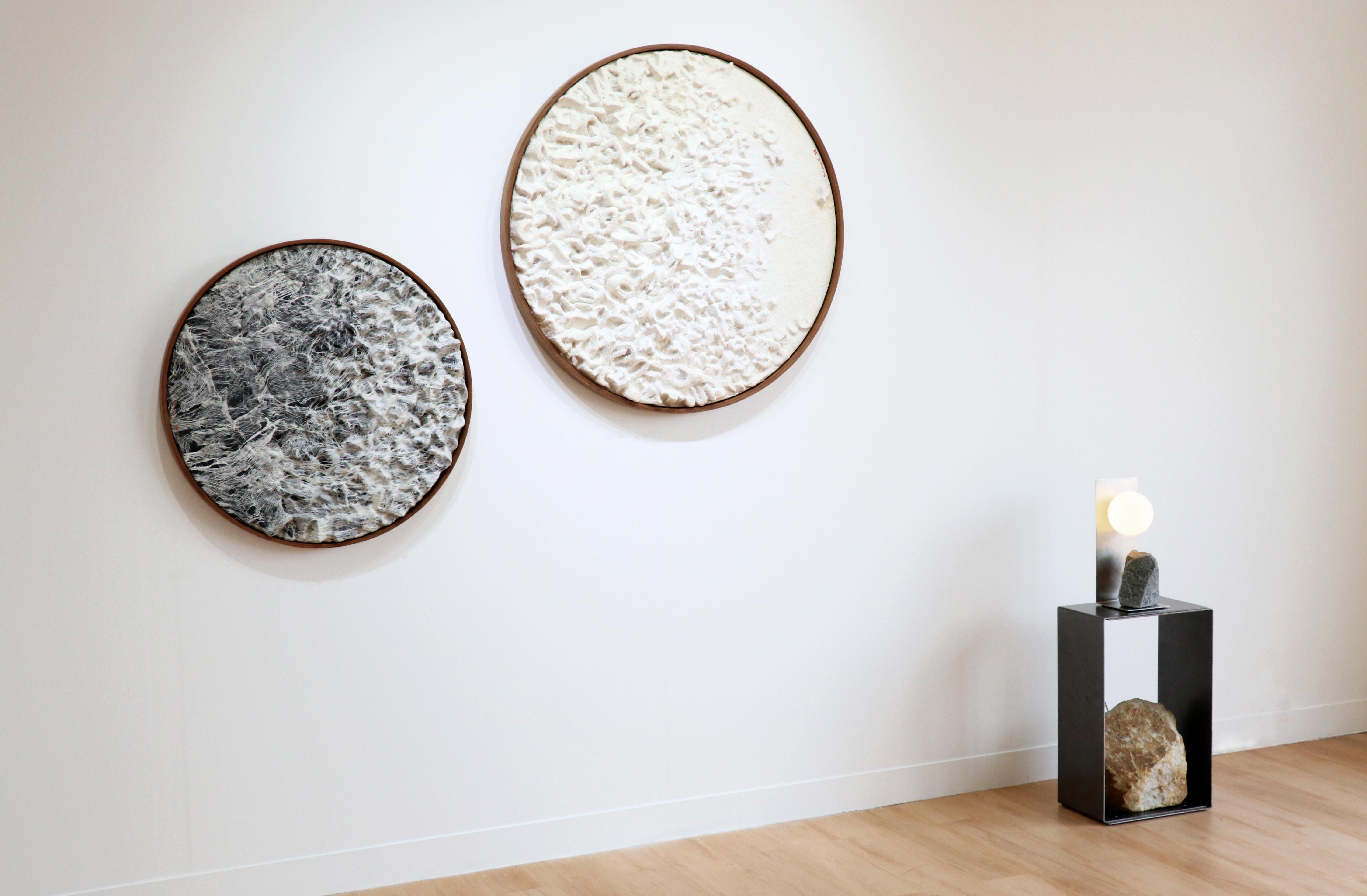 Stainless Steel Steel and Stone Side Table by Batten and Kamp