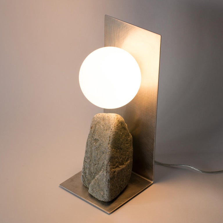 Steel and Stone Table Lamp Batten and Kamp Minimalist For Sale at 1stDibs |  batten lamp
