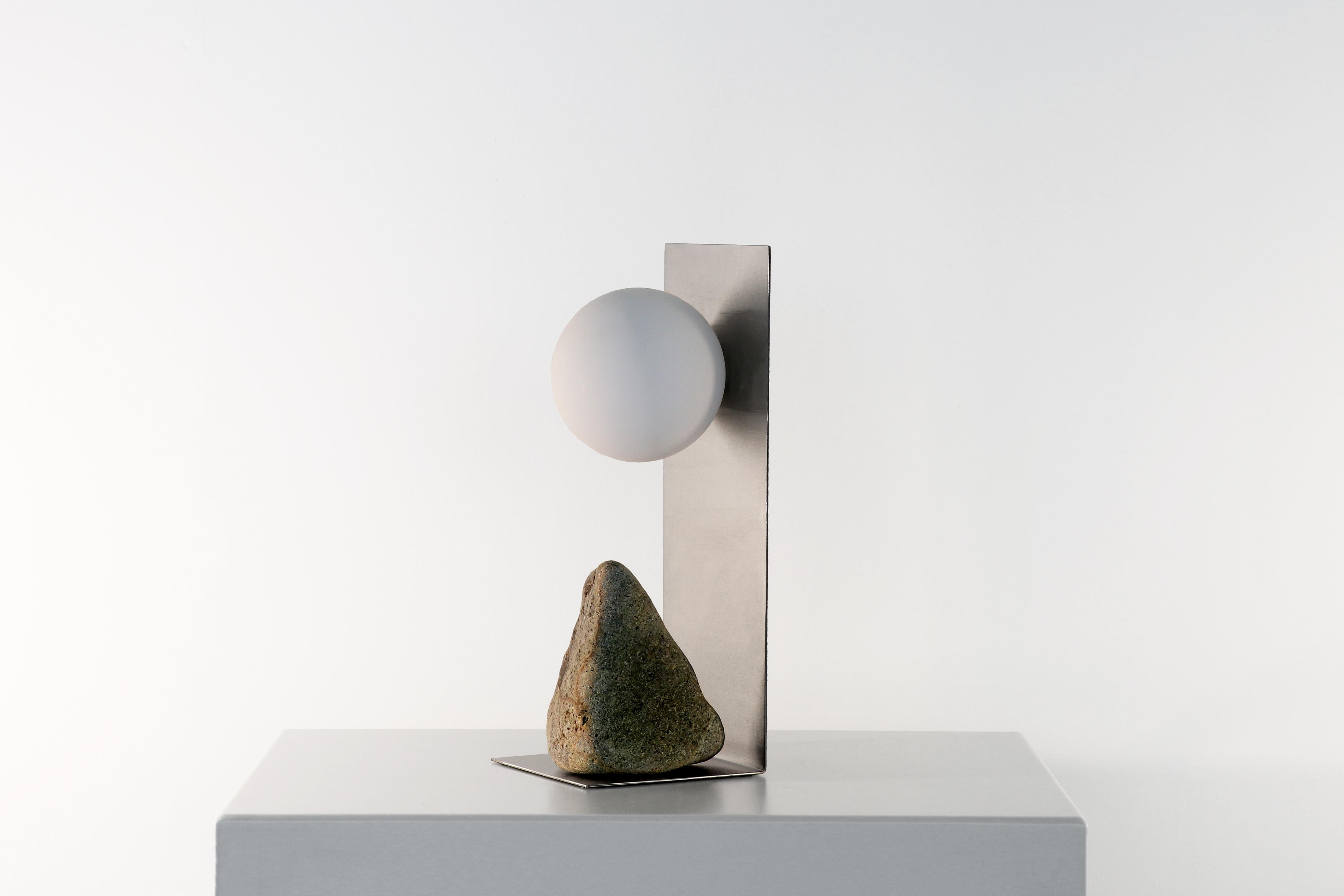Modern Steel and Stone Table Lamp by Batten and Kamp